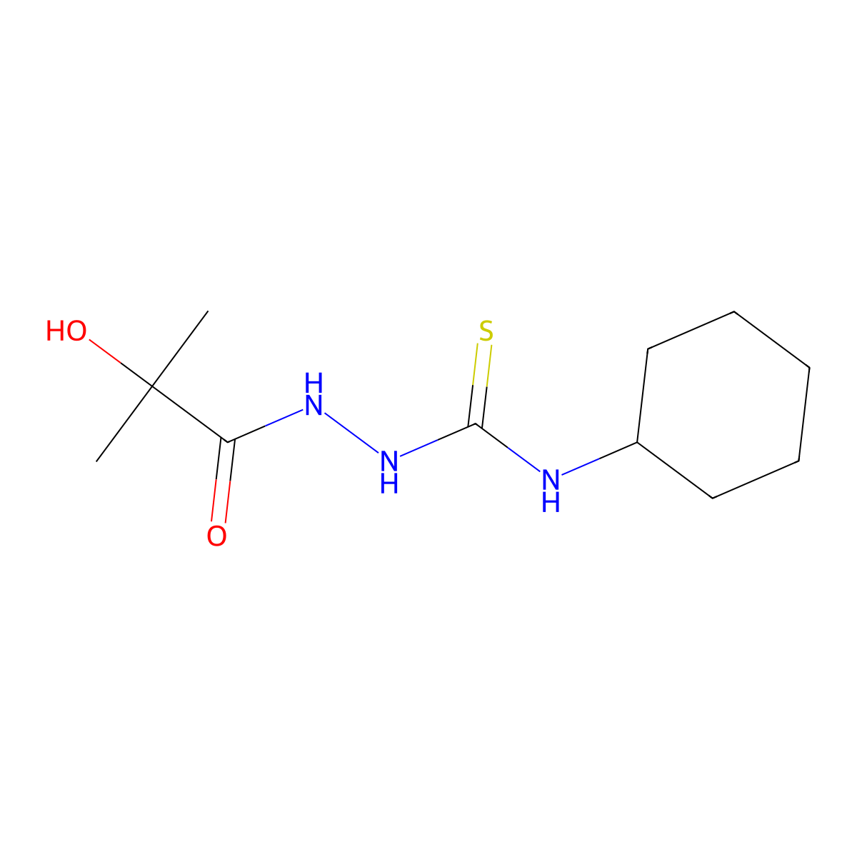 1-Cyclohexyl-3-[(2-hydroxy-2-methylpropanoyl)amino]thiourea molecular structure, CAS 701937-65-7