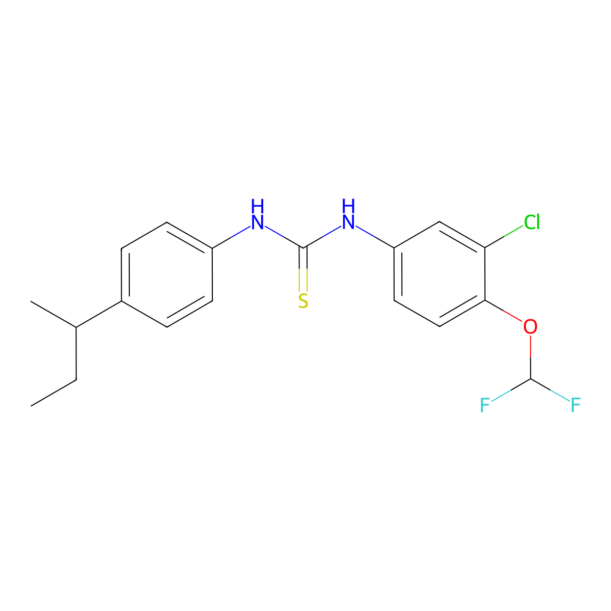 1-(4-Butan-2-ylphenyl)-3-[3-chloro-4-(difluoromethoxy)phenyl]thiourea molecular structure, CAS 701937-74-8