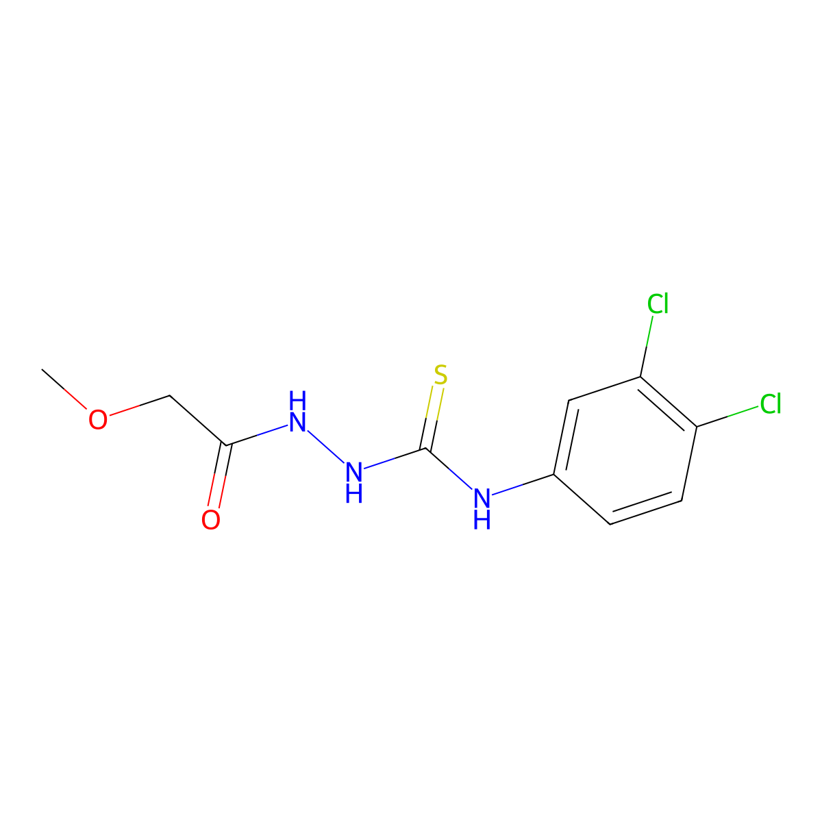 1-(3,4-Dichlorophenyl)-3-[(2-methoxyacetyl)amino]thiourea molecular structure, CAS 701937-82-8