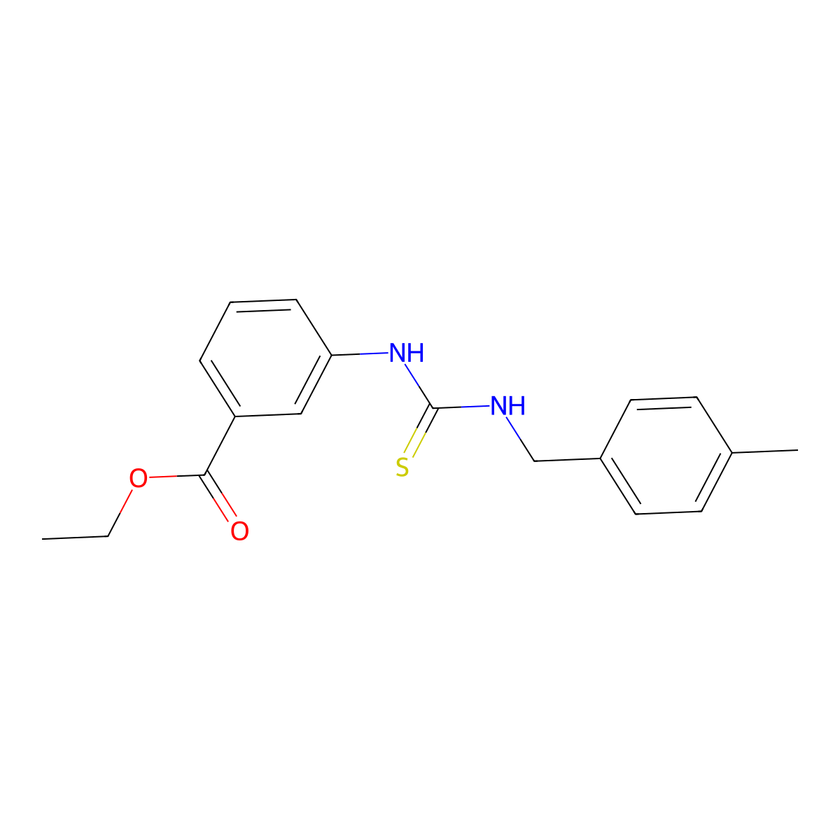 Ethyl 3-{[(4-methylbenzyl)carbamothioyl]amino}benzoate molecular structure, CAS 701937-84-0