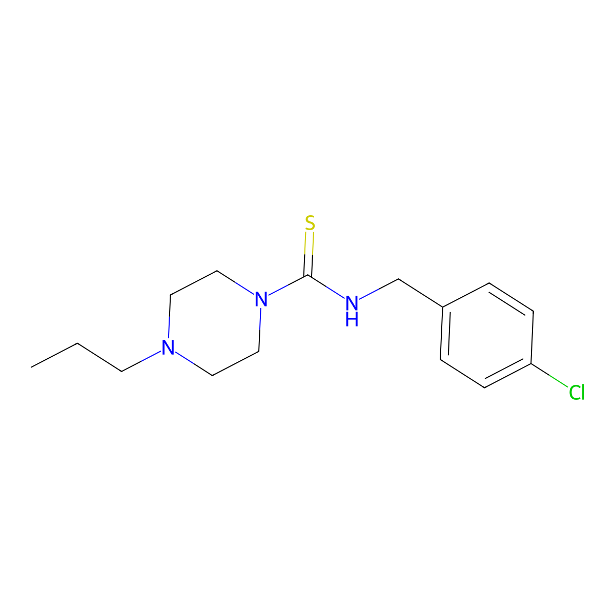 N-[(4-chlorophenyl)methyl]-4-propylpiperazine-1-carbothioamide molecular structure, CAS 701937-97-5