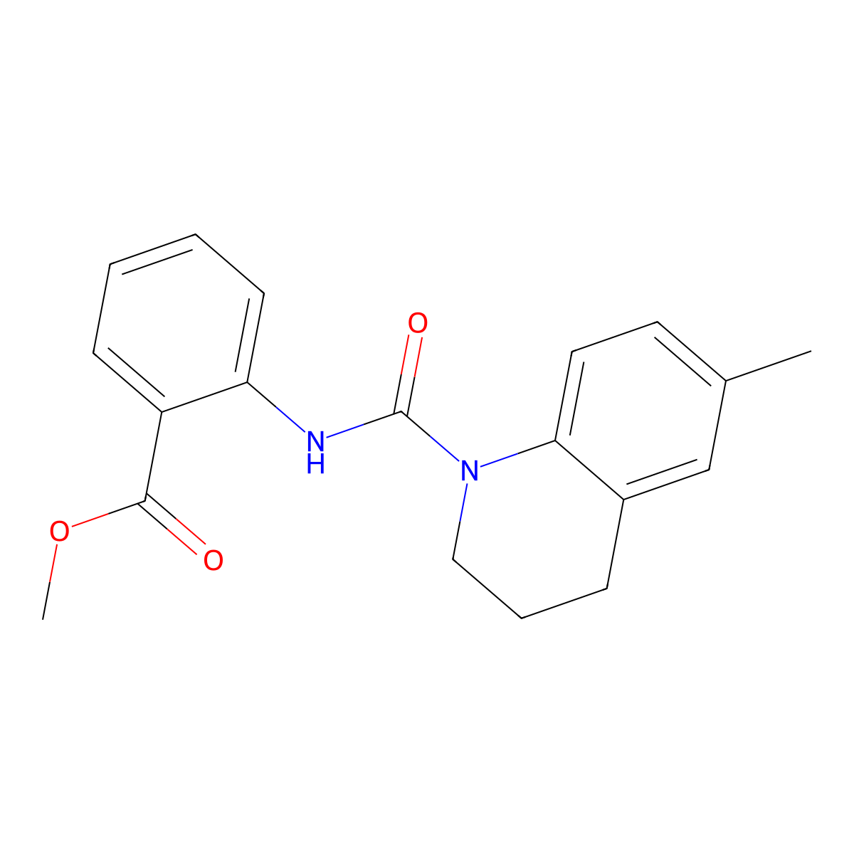 Methyl 2-[(6-methyl-1,2,3,4-tetrahydroquinolyl)carbonylamino]benzoate molecular structure, CAS 701938-09-2