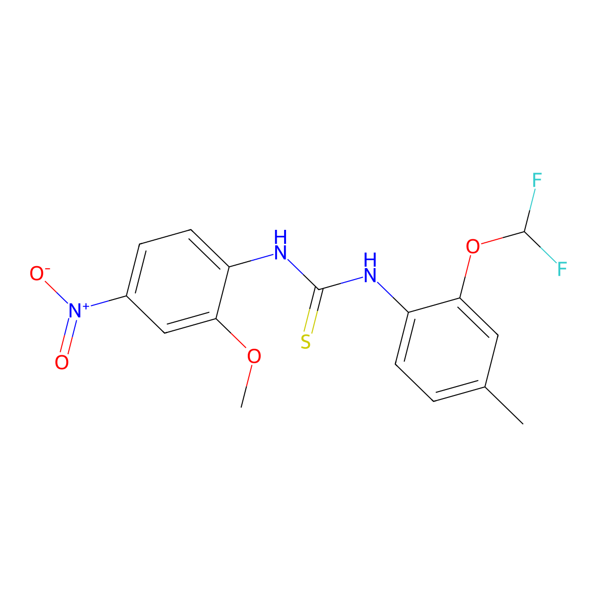 1-[2-(Difluoromethoxy)-4-methylphenyl]-3-(2-methoxy-4-nitrophenyl)thiourea molecular structure, CAS 701938-21-8