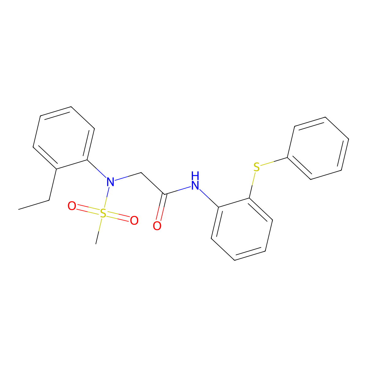 2-(2-ethyl-N-methylsulfonylanilino)-N-(2-phenylsulfanylphenyl)acetamide molecular structure, CAS 701938-27-4