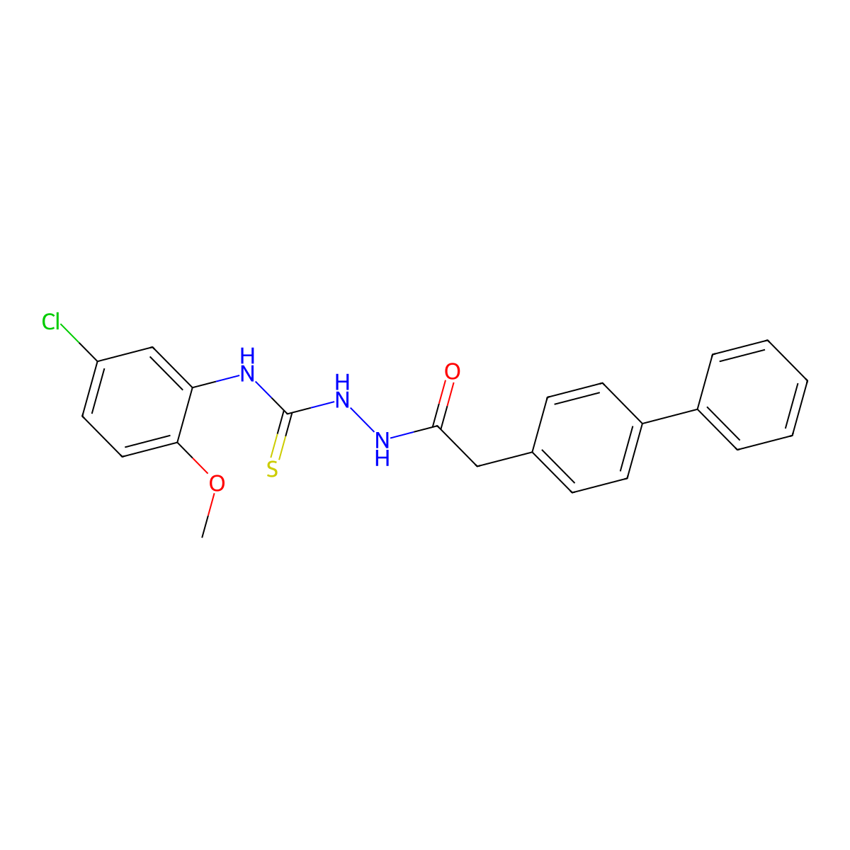 1-(5-Chloro-2-methoxyphenyl)-3-[[2-(4-phenylphenyl)acetyl]amino]thiourea molecular structure, CAS 701938-28-5