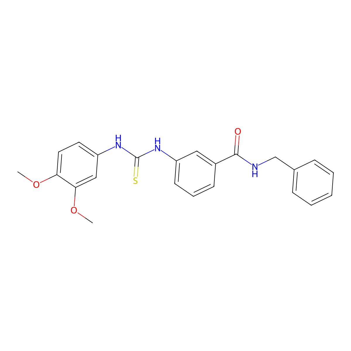 N-benzyl-3-[(3,4-dimethoxyphenyl)carbamothioylamino]benzamide molecular structure, CAS 701938-33-2
