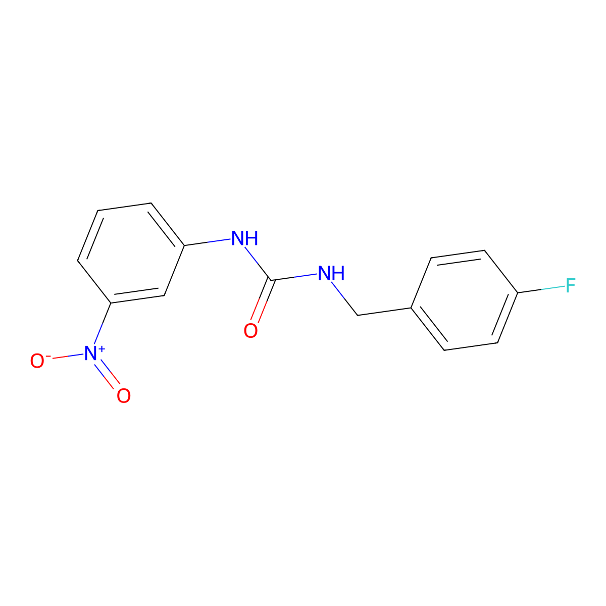 N-(4-fluorobenzyl)-N'-(3-nitrophenyl)urea molecular structure, CAS 701938-35-4