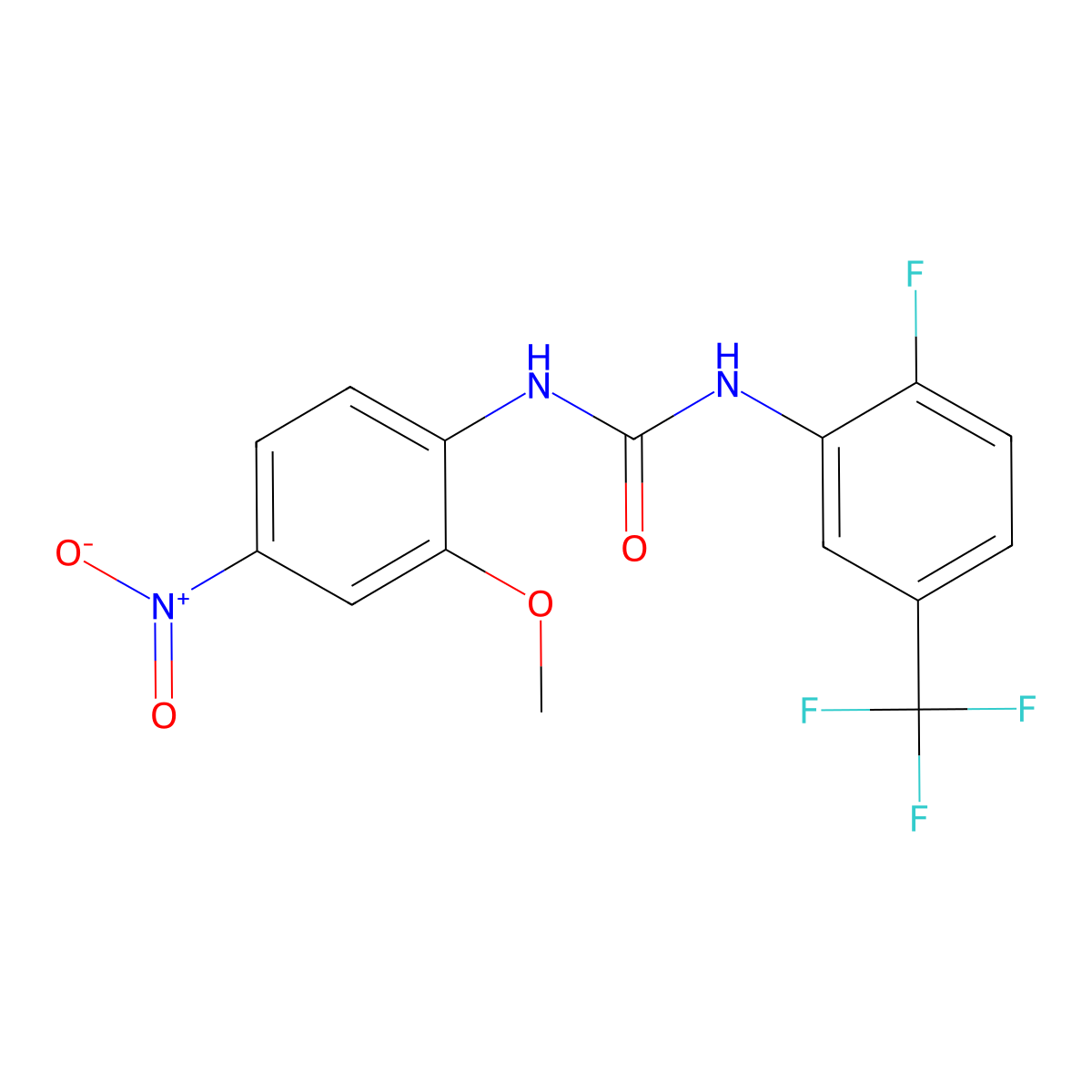 1-[2-Fluoro-5-(trifluoromethyl)phenyl]-3-(2-methoxy-4-nitrophenyl)urea molecular structure, CAS 701938-50-3