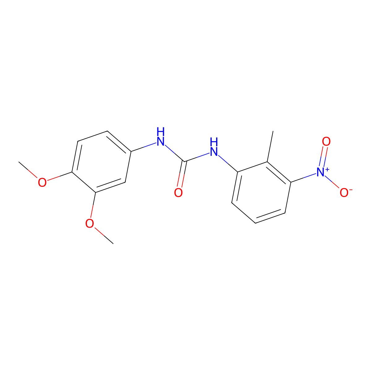 1-(3,4-Dimethoxyphenyl)-3-(2-methyl-3-nitrophenyl)urea molecular structure, CAS 701938-52-5