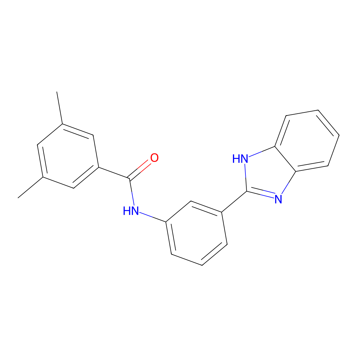 N-[3-(1H-benzimidazol-2-yl)phenyl]-3,5-dimethylbenzamide molecular structure, CAS 701938-56-9