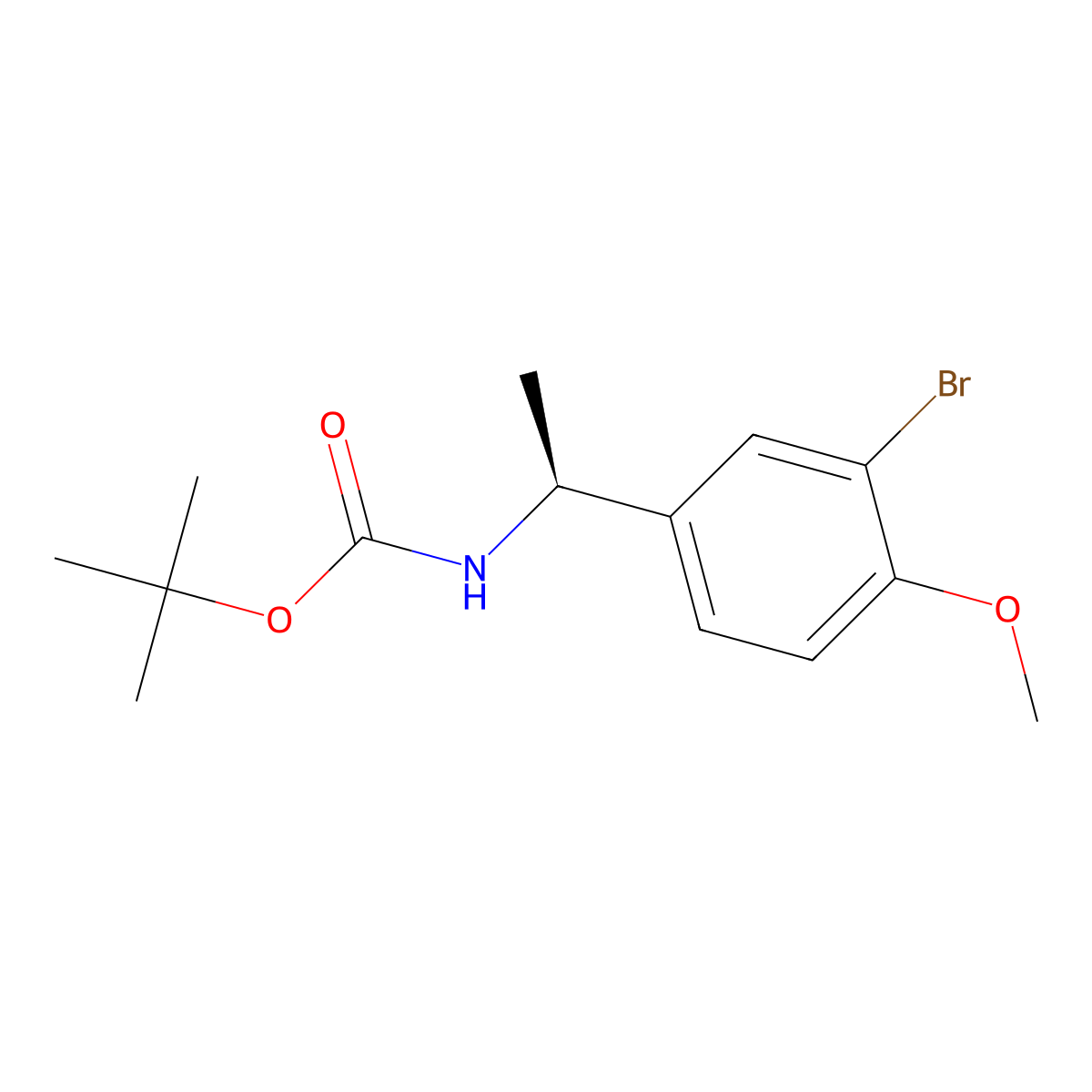 Tert-butyl [(1S)-1-(3-bromo-4-methoxyphenyl)ethyl]carbamate molecular structure, CAS 701939-09-5