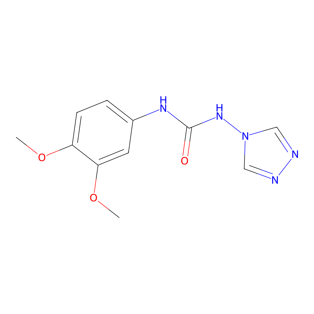 1-(3,4-Dimethoxyphenyl)-3-(1,2,4-triazol-4-yl)urea molecular structure, CAS 701939-35-7