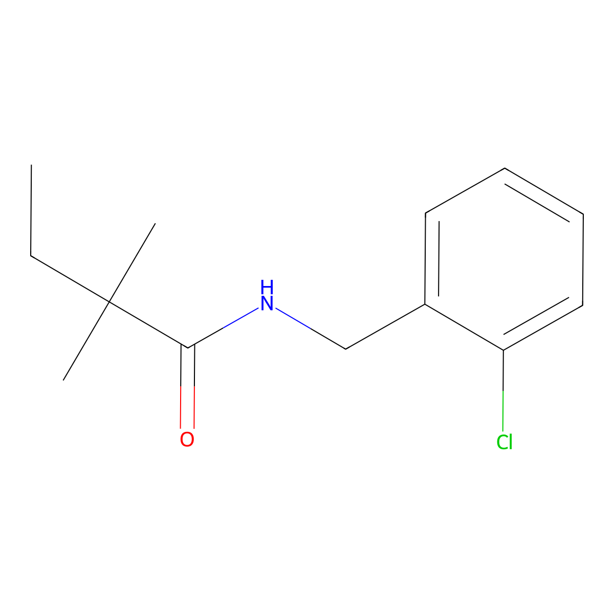 N-[(2-chlorophenyl)methyl]-2,2-dimethylbutanamide molecular structure, CAS 701939-56-2