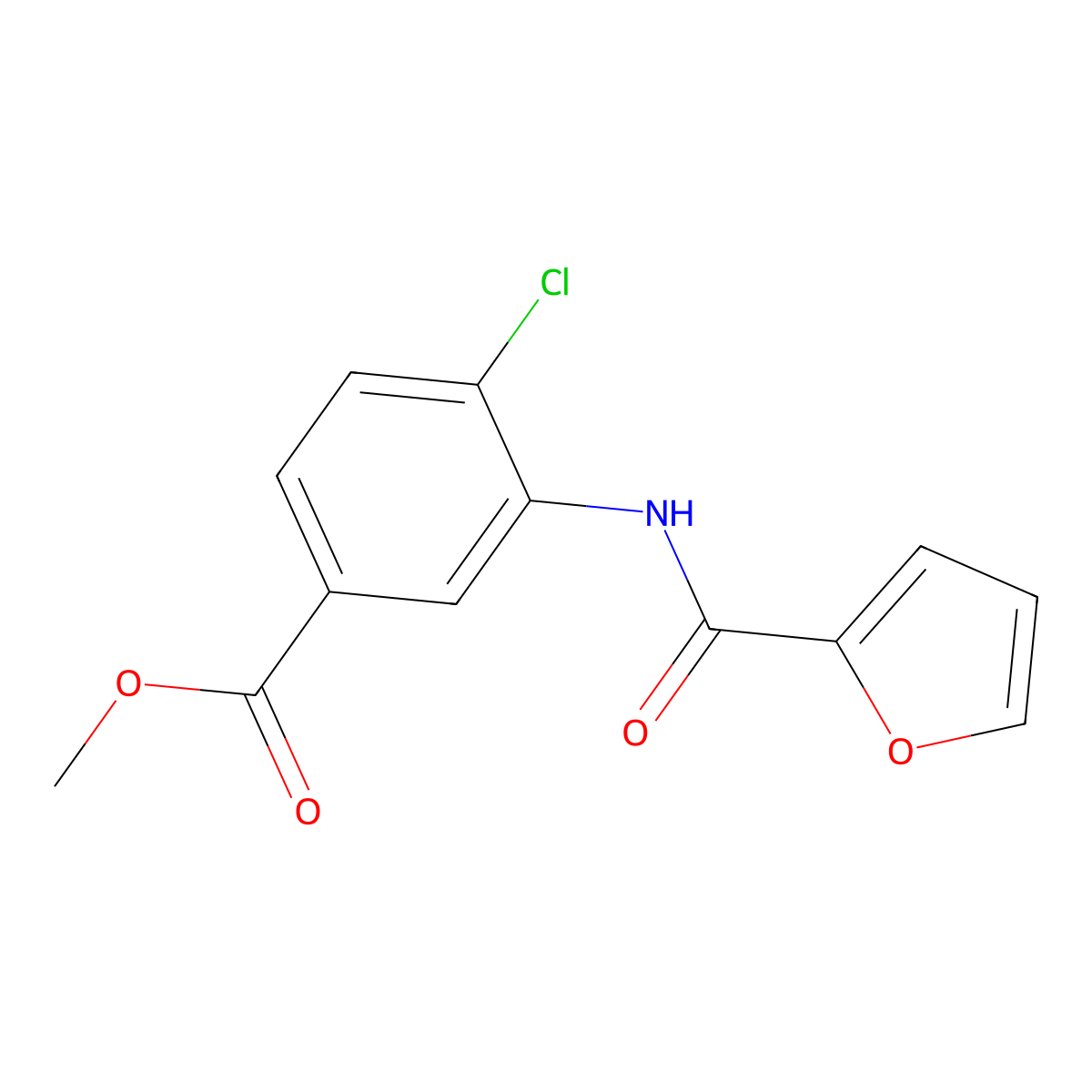Methyl 4-chloro-3-[(furan-2-ylcarbonyl)amino]benzoate molecular structure, CAS 701939-60-8