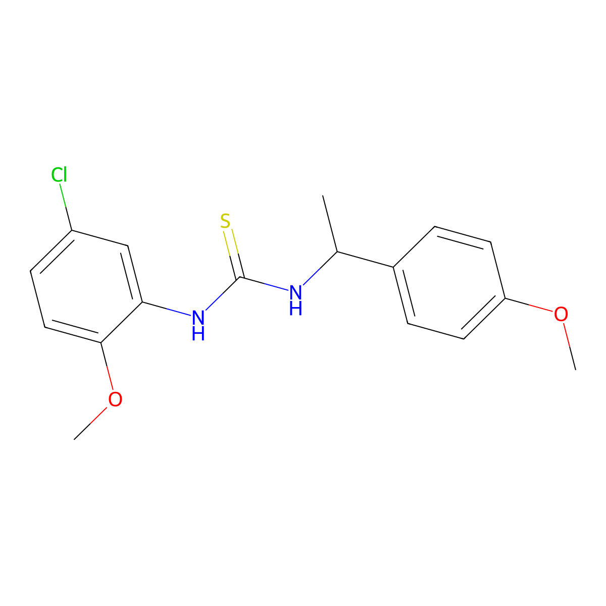 1-(5-Chloro-2-methoxyphenyl)-3-[1-(4-methoxyphenyl)ethyl]thiourea molecular structure, CAS 701939-65-3