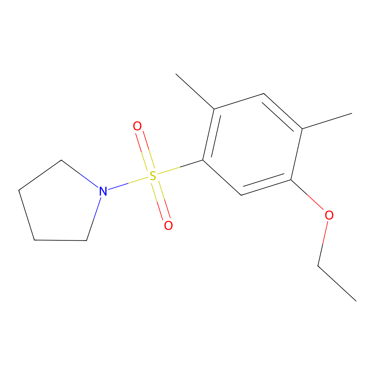 1-(5-Ethoxy-2,4-dimethylphenyl)sulfonylpyrrolidine molecular structure, CAS 701939-96-0