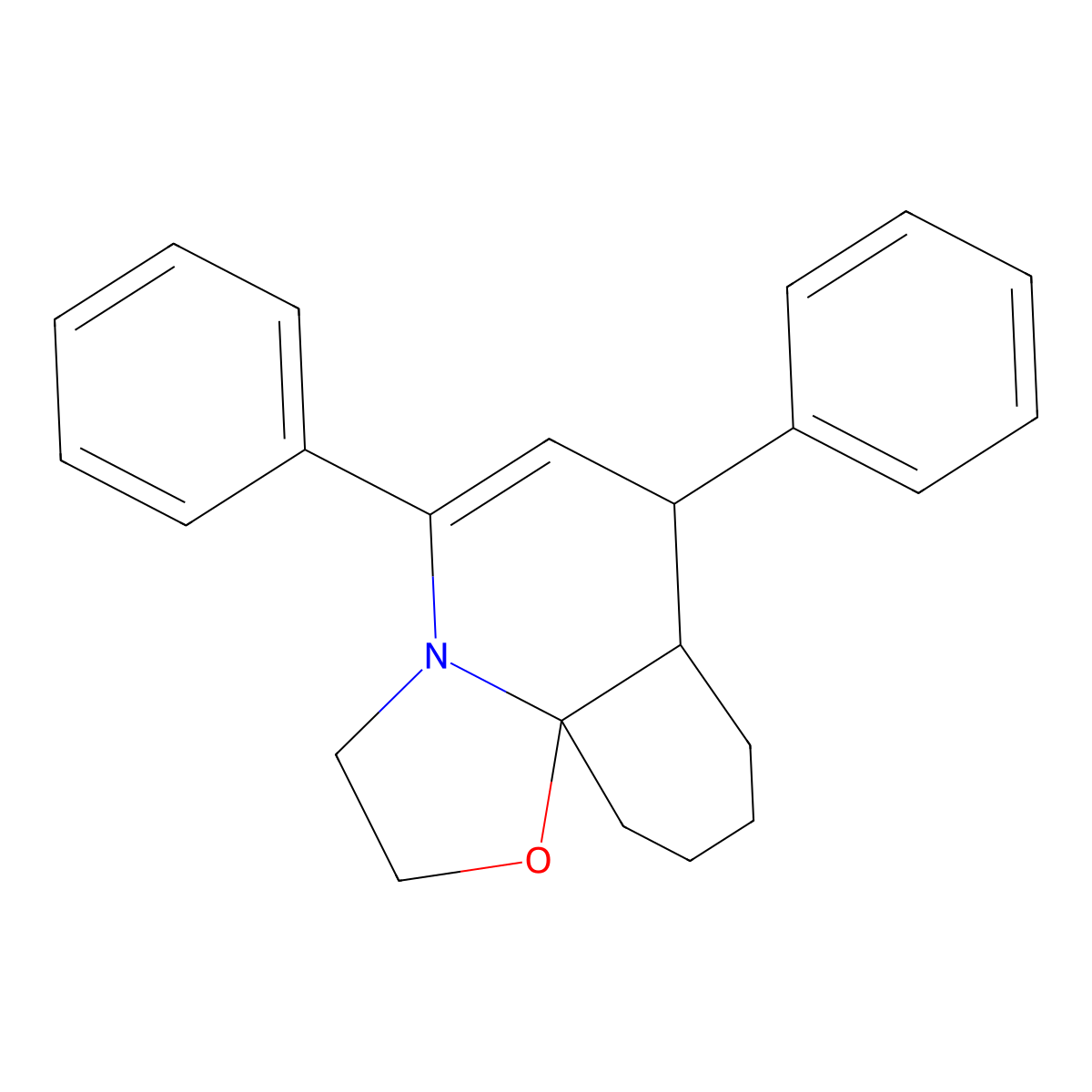 5,7-Diphenyl-2,3,7,7a,8,9,10,11-octahydro[1,3]oxazolo[2,3-j]quinoline molecular structure, CAS 70194-52-4