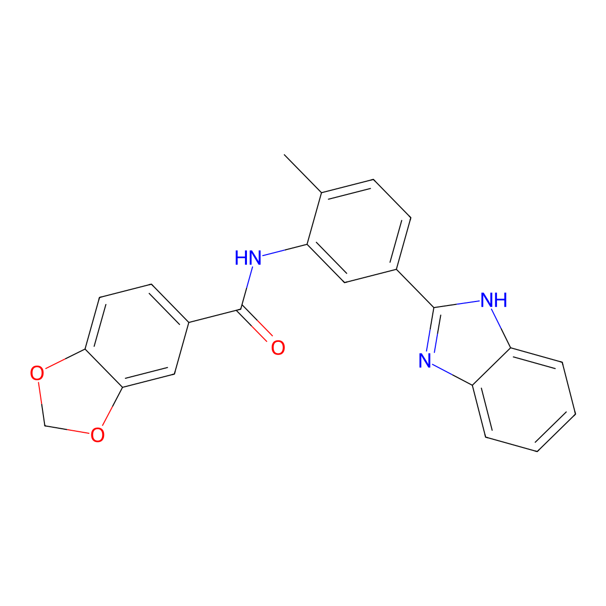 N-[5-(1H-benzimidazol-2-yl)-2-methylphenyl]-1,3-benzodioxole-5-carboxamide molecular structure, CAS 701940-00-3
