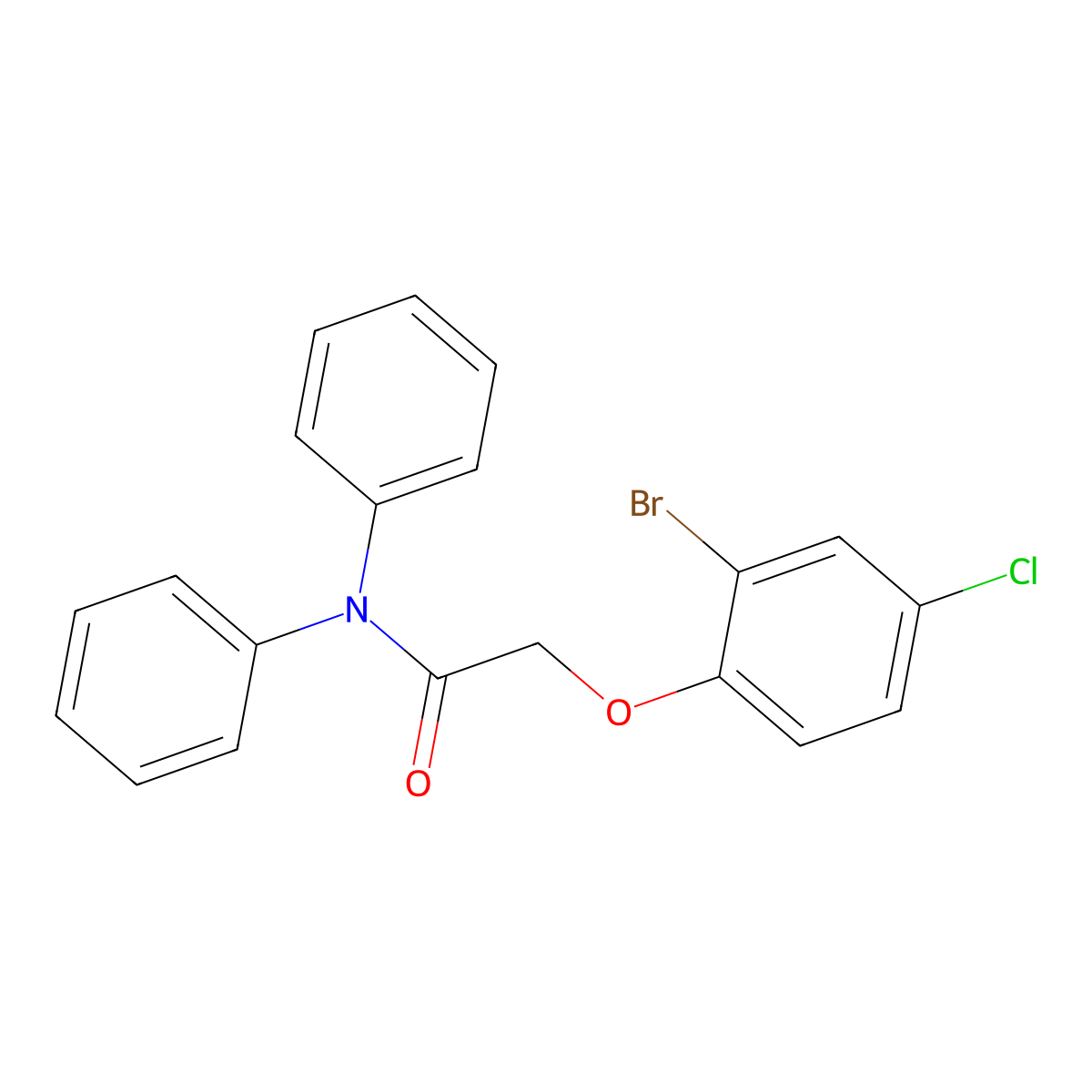 2-(2-bromo-4-chlorophenoxy)-N,N-diphenylacetamide molecular structure, CAS 701940-38-7