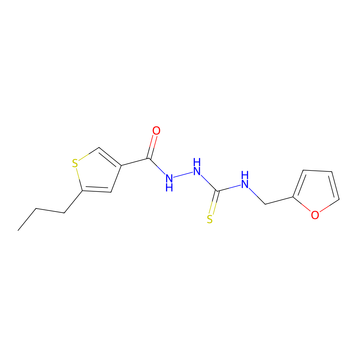 1-(Furan-2-ylmethyl)-3-[(5-propylthiophene-3-carbonyl)amino]thiourea molecular structure, CAS 701940-53-6