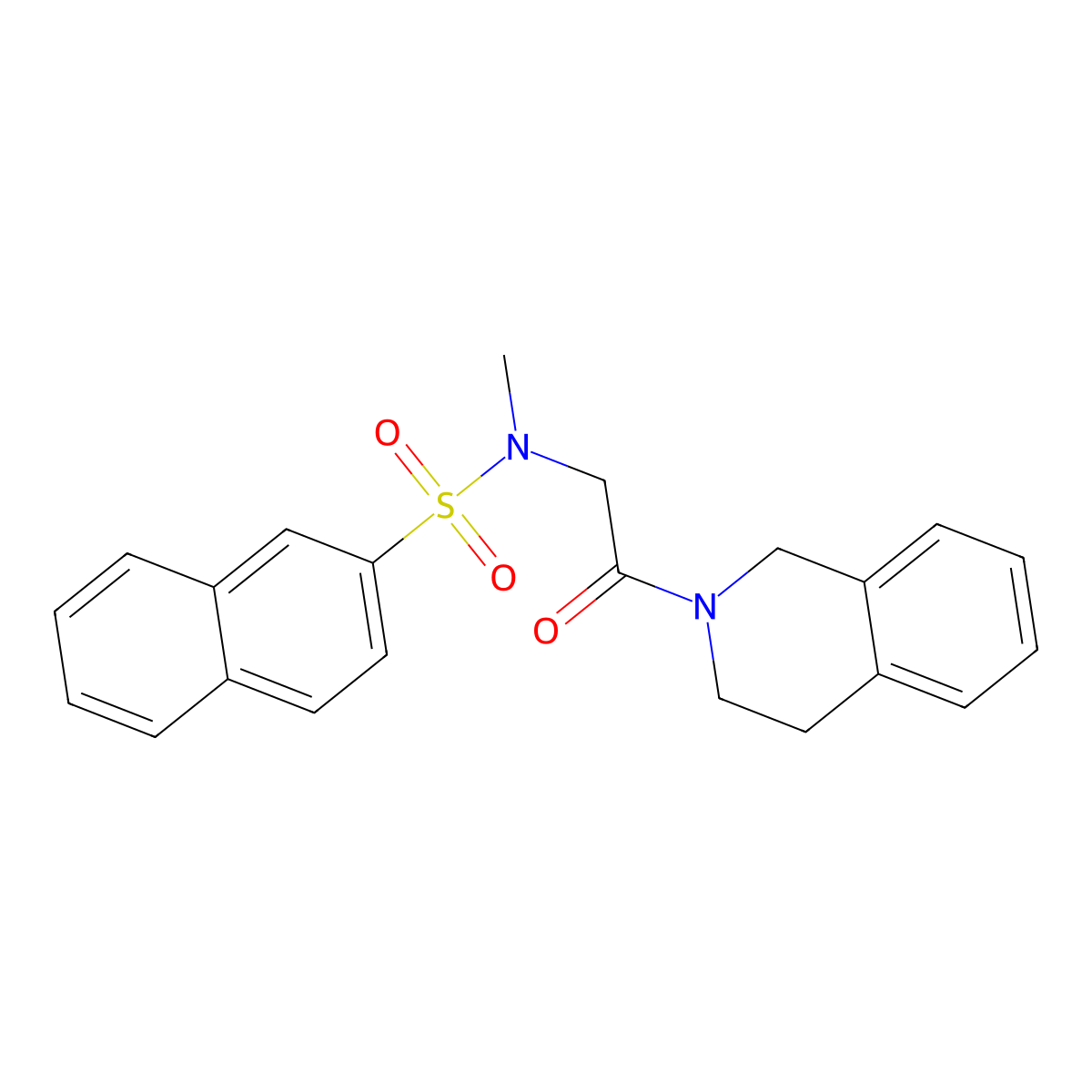 N-[2-(3,4-dihydro-1H-isoquinolin-2-yl)-2-oxoethyl]-N-methylnaphthalene-2-sulfonamide molecular structure, CAS 701940-88-7