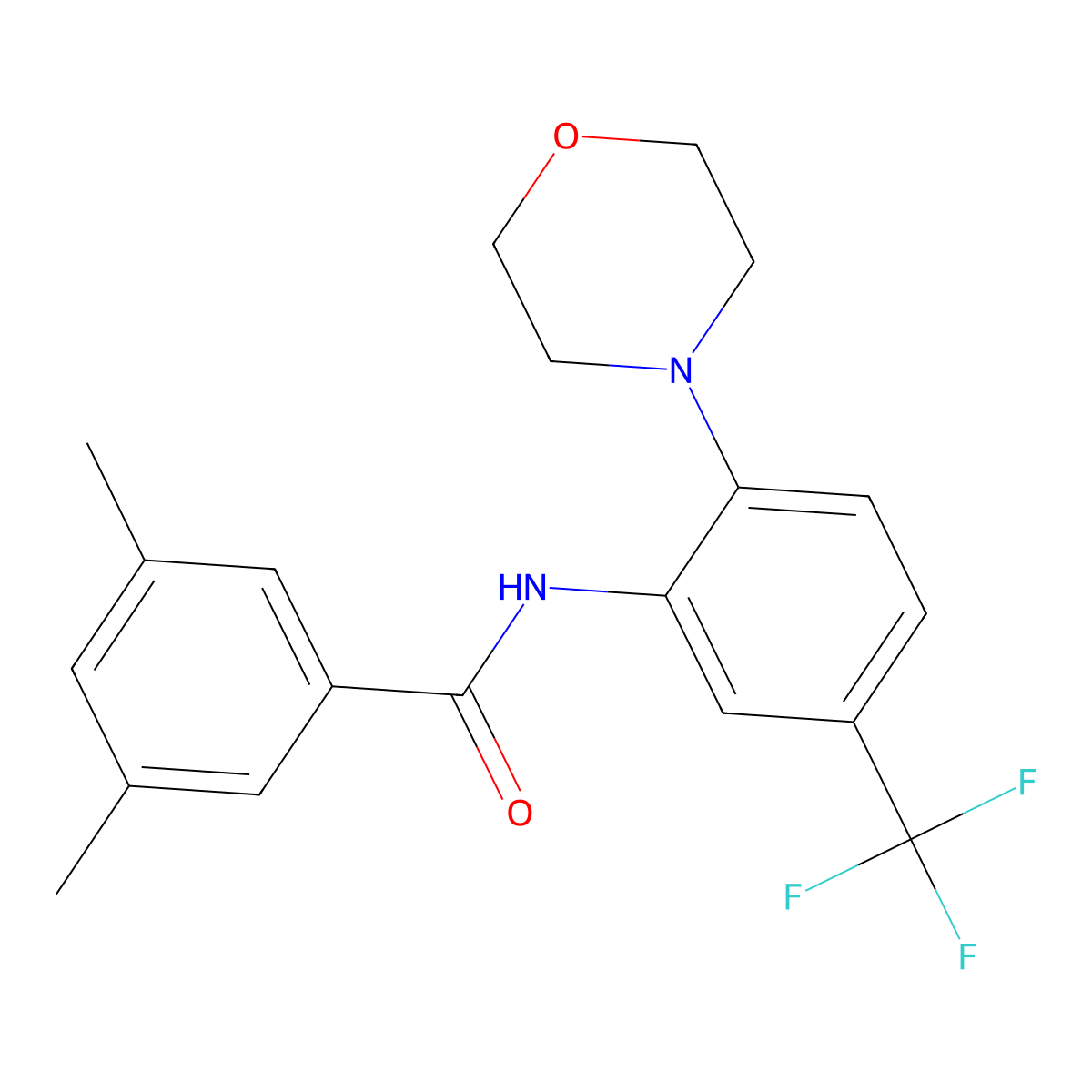 3,5-dimethyl-N-[2-morpholin-4-yl-5-(trifluoromethyl)phenyl]benzamide molecular structure, CAS 701940-96-7
