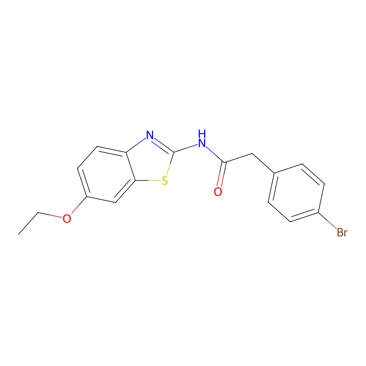 2-(4-bromophenyl)-N-(6-ethoxy-1,3-benzothiazol-2-yl)acetamide molecular structure, CAS 701941-14-2