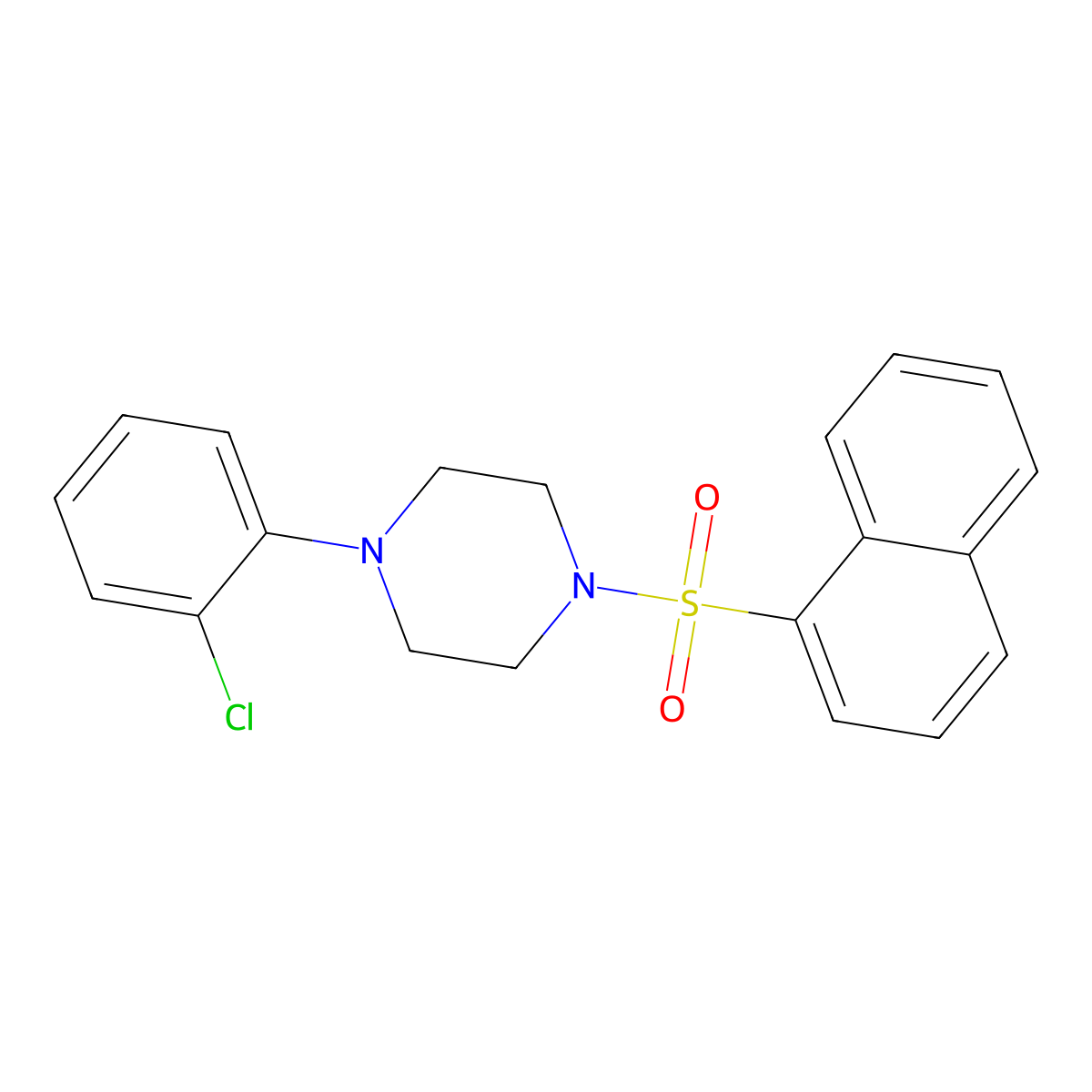 1-(2-Chlorophenyl)-4-naphthalen-1-ylsulfonylpiperazine molecular structure, CAS 701941-15-3