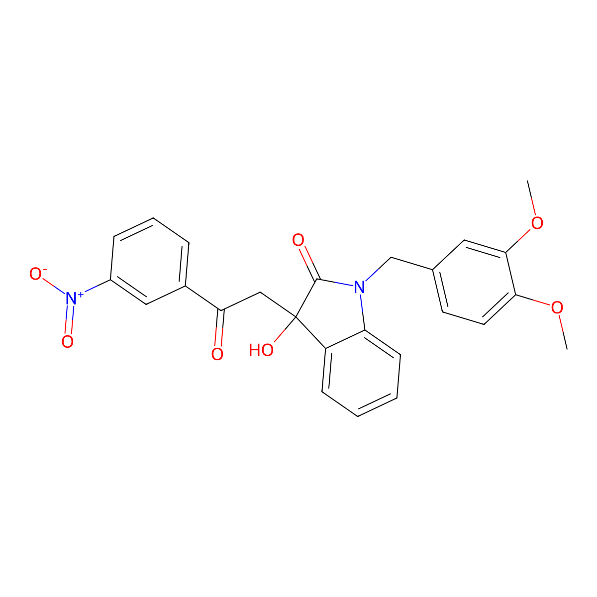 1-[(3,4-Dimethoxyphenyl)methyl]-3-hydroxy-3-[2-(3-nitrophenyl)-2-oxoethyl]indol-2-one molecular structure, CAS 701941-28-8