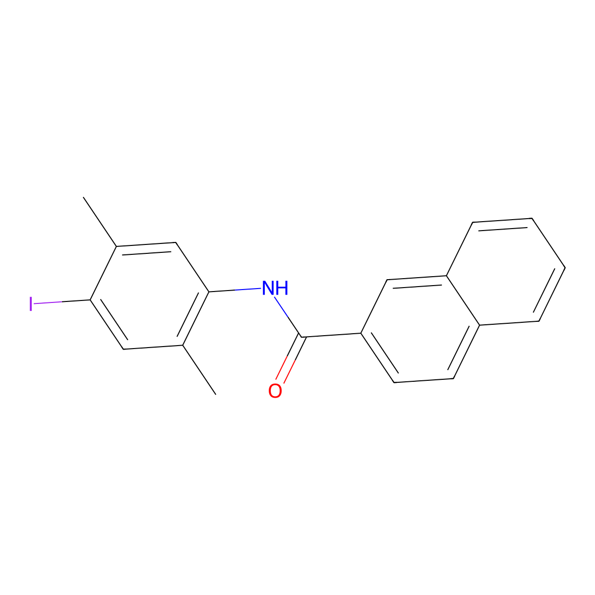 N-(4-iodo-2,5-dimethylphenyl)naphthalene-2-carboxamide molecular structure, CAS 701941-30-2
