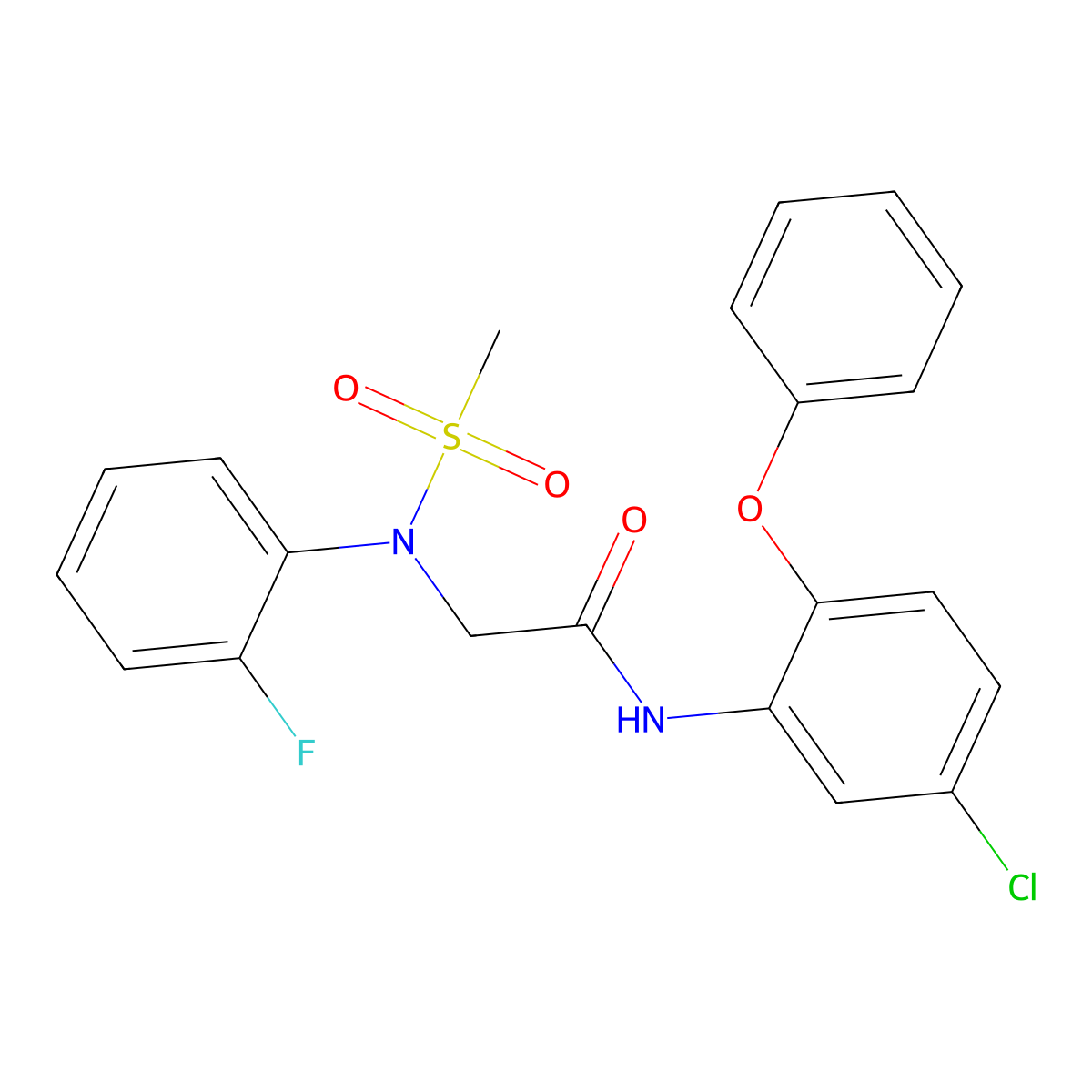 N-(5-chloro-2-phenoxyphenyl)-2-(2-fluoro-N-methylsulfonylanilino)acetamide molecular structure, CAS 701941-47-1