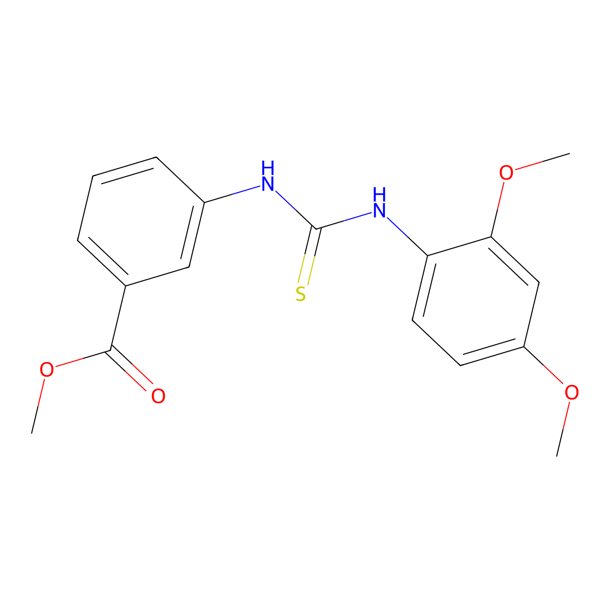 Methyl 3-{[(2,4-dimethoxyphenyl)carbamothioyl]amino}benzoate molecular structure, CAS 701941-52-8