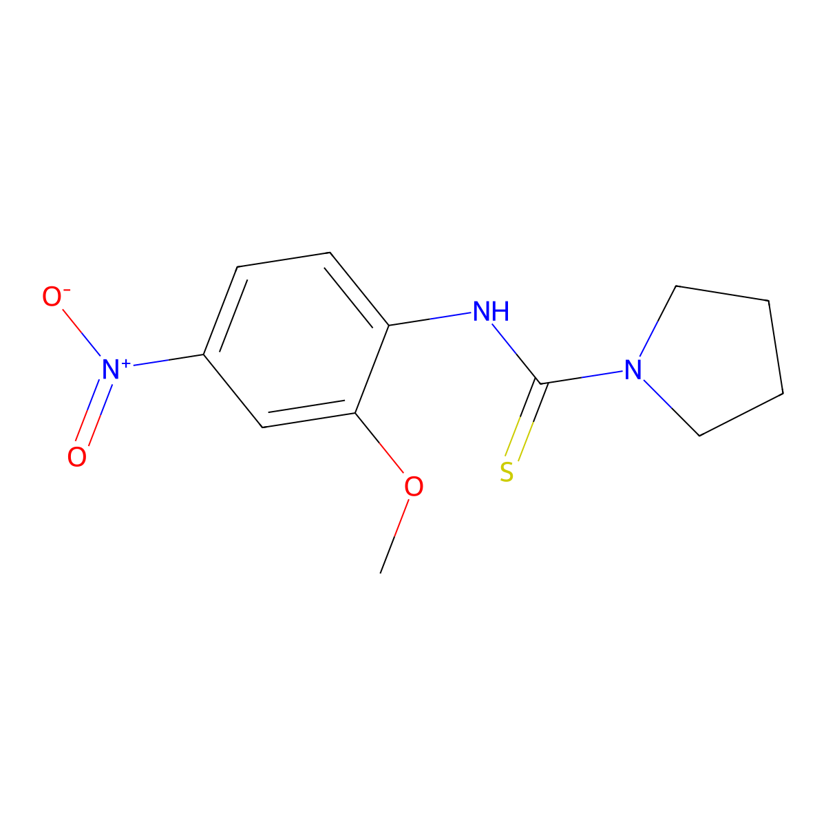 N-(2-methoxy-4-nitrophenyl)pyrrolidine-1-carbothioamide molecular structure, CAS 701941-57-3