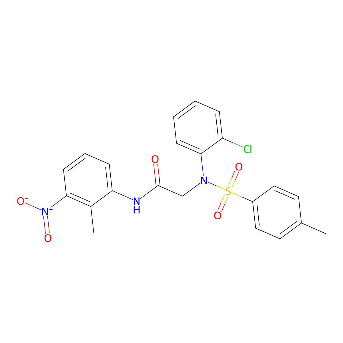 2-(2-chloro-N-(4-methylphenyl)sulfonylanilino)-N-(2-methyl-3-nitrophenyl)acetamide molecular structure, CAS 701941-83-5