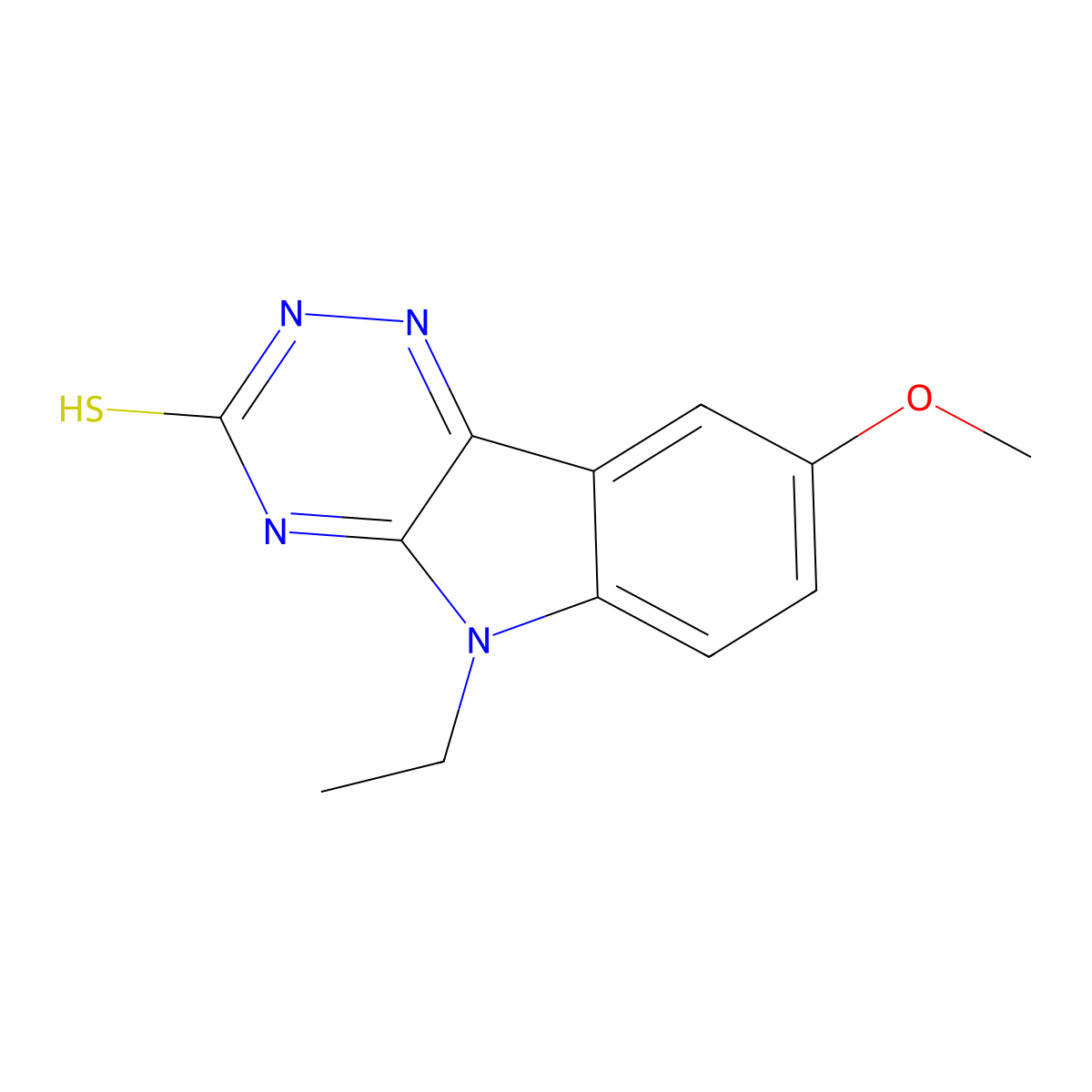 5-Ethyl-8-methoxy-5H-[1,2,4]triazino[5,6-b]indole-3-thiol molecular structure, CAS 701941-93-7