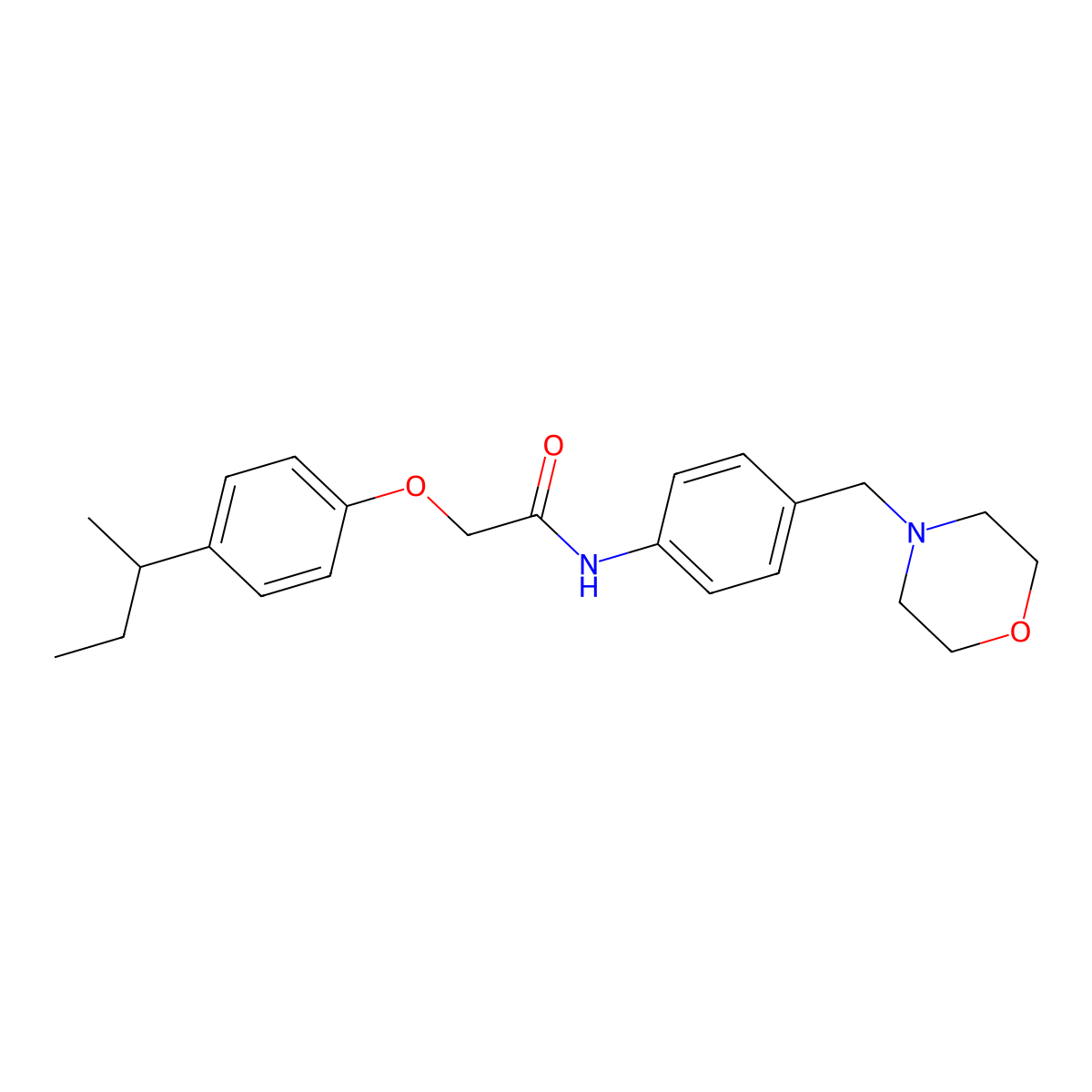 2-(4-butan-2-ylphenoxy)-N-[4-(morpholin-4-ylmethyl)phenyl]acetamide molecular structure, CAS 701942-16-7