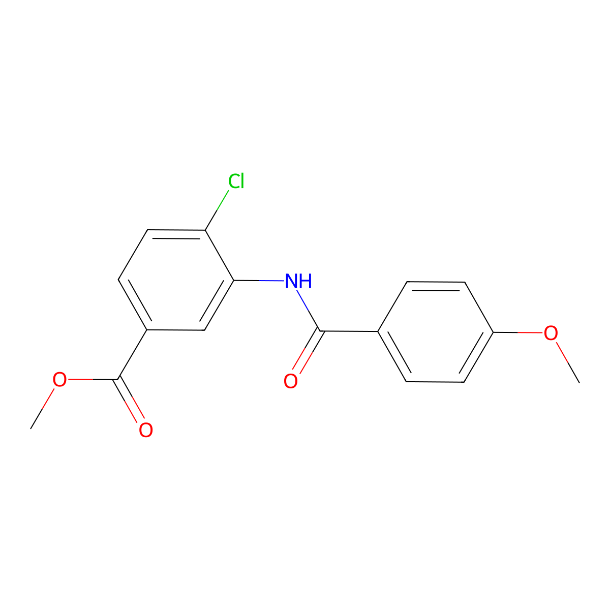 Methyl 4-chloro-3-[(4-methoxybenzoyl)amino]benzoate molecular structure, CAS 701942-23-6