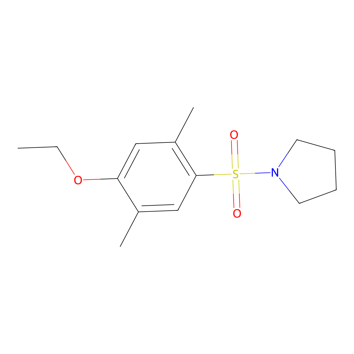 1-(4-Ethoxy-2,5-dimethylphenyl)sulfonylpyrrolidine molecular structure, CAS 701942-56-5