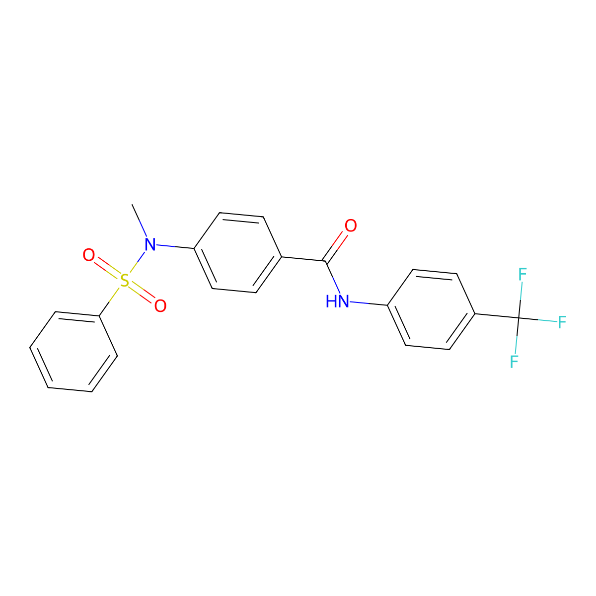 4-[benzenesulfonyl(methyl)amino]-N-[4-(trifluoromethyl)phenyl]benzamide molecular structure, CAS 701942-65-6