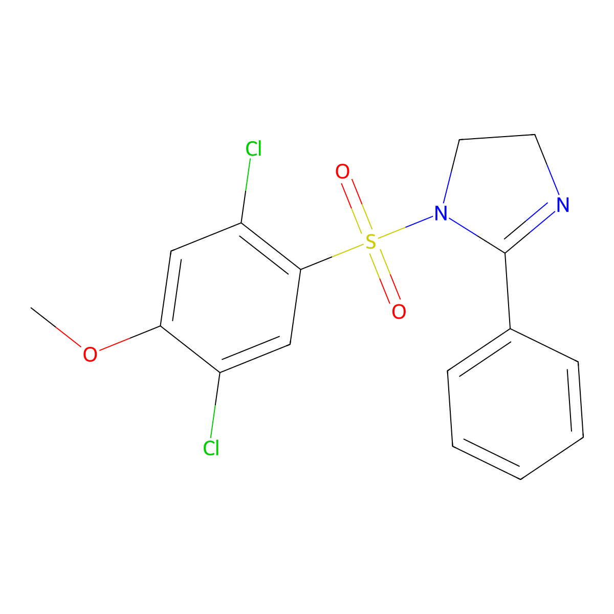 1-(2,5-Dichloro-4-methoxyphenyl)sulfonyl-2-phenyl-4,5-dihydroimidazole molecular structure, CAS 701944-49-2