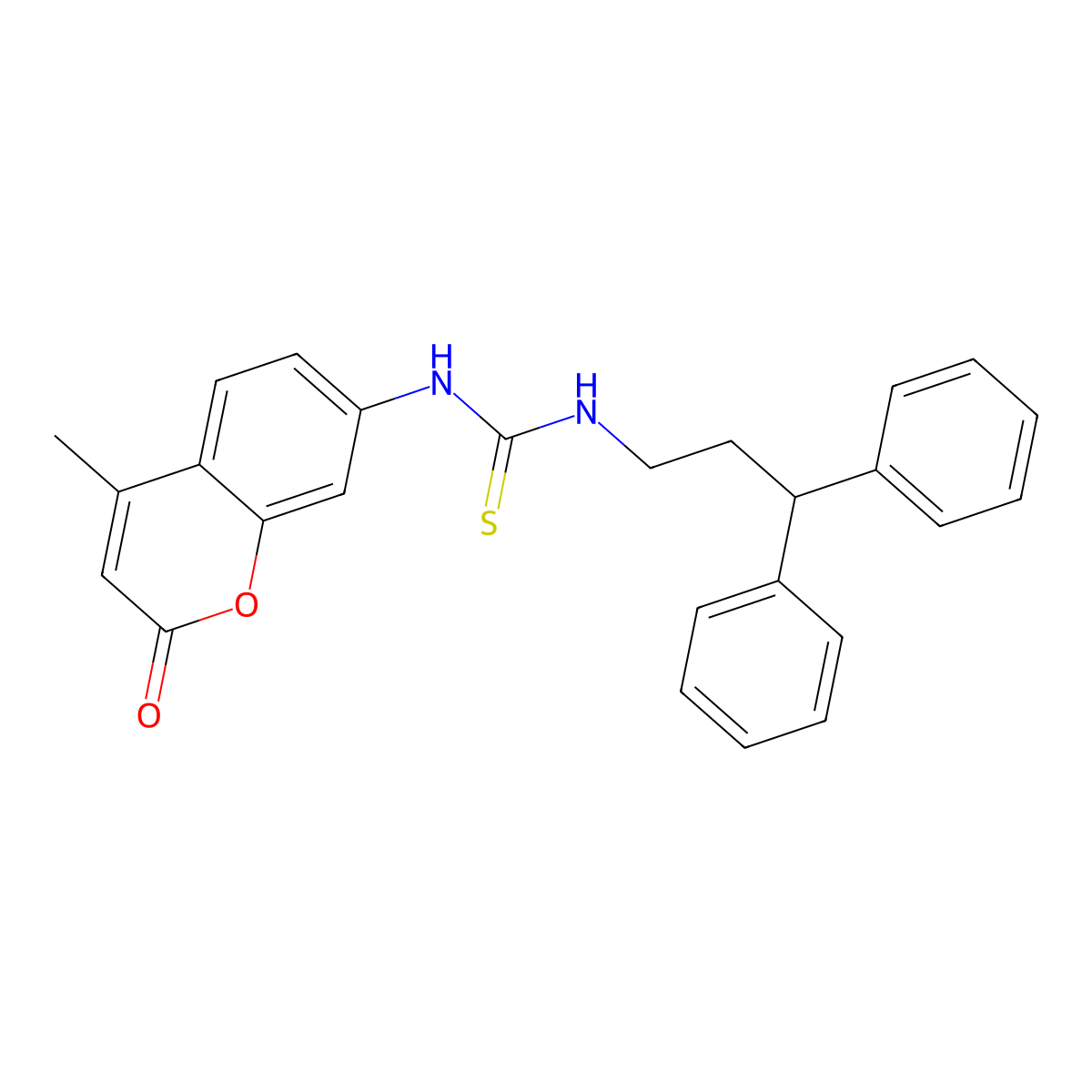 1-(3,3-Diphenylpropyl)-3-(4-methyl-2-oxochromen-7-yl)thiourea molecular structure, CAS 701944-51-6
