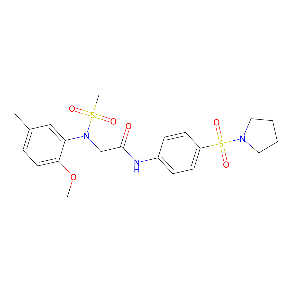 2-(2-methoxy-5-methyl-N-methylsulfonylanilino)-N-(4-pyrrolidin-1-ylsulfonylphenyl)acetamide molecular structure, CAS 701944-66-3