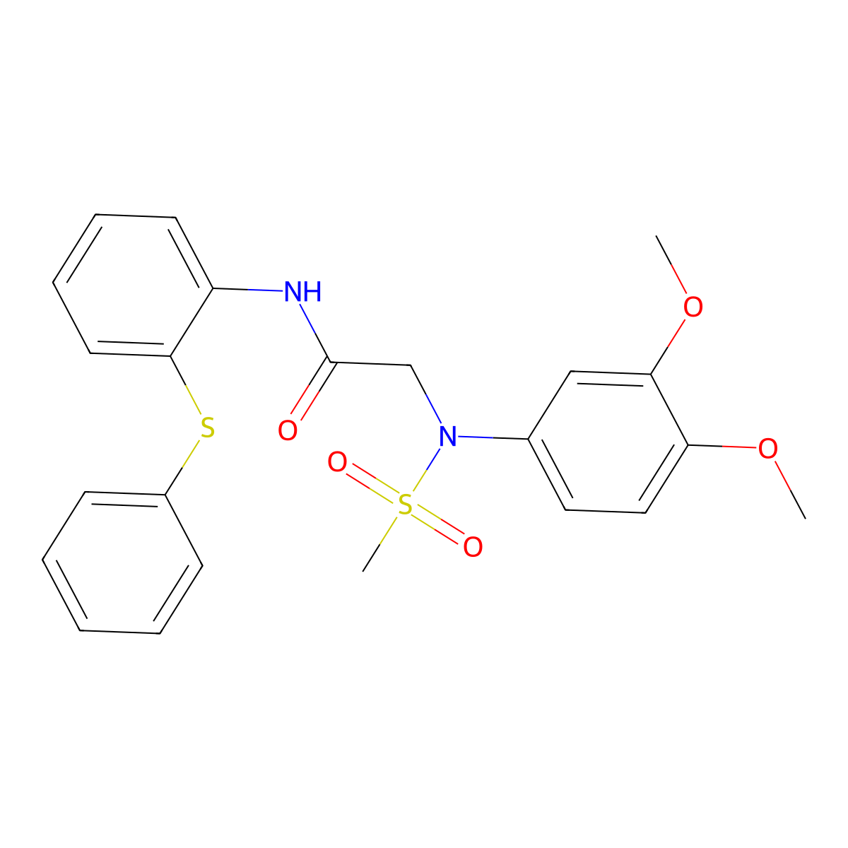 2-(3,4-dimethoxy-N-methylsulfonylanilino)-N-(2-phenylsulfanylphenyl)acetamide molecular structure, CAS 701944-69-6