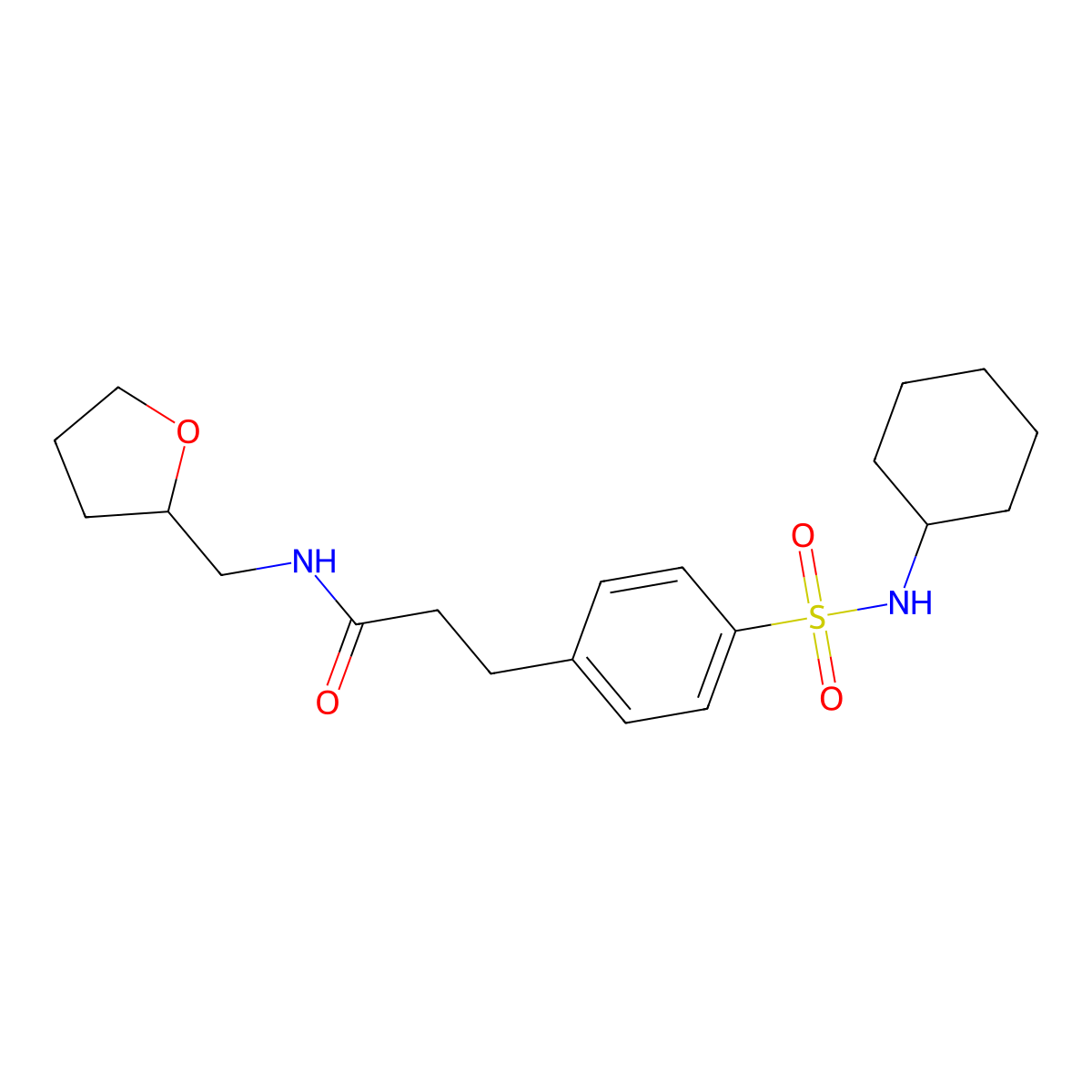 3-[4-(cyclohexylsulfamoyl)phenyl]-N-(oxolan-2-ylmethyl)propanamide molecular structure, CAS 701944-90-3