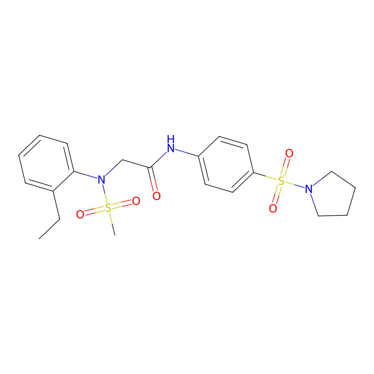 2-(2-ethyl-N-methylsulfonylanilino)-N-(4-pyrrolidin-1-ylsulfonylphenyl)acetamide molecular structure, CAS 701944-95-8