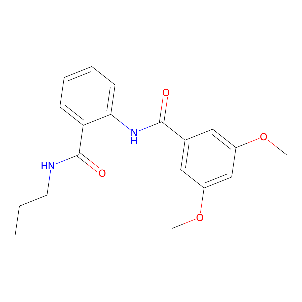 3,5-dimethoxy-N-[2-(propylcarbamoyl)phenyl]benzamide molecular structure, CAS 701945-03-1