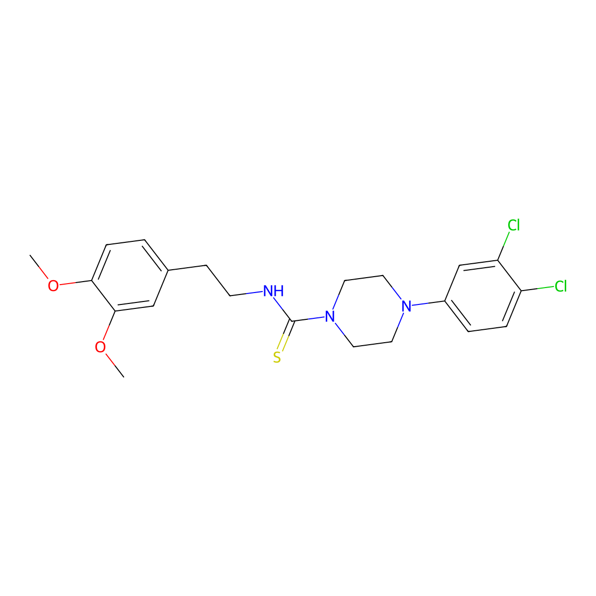 4-(3,4-dichlorophenyl)-N-[2-(3,4-dimethoxyphenyl)ethyl]piperazine-1-carbothioamide molecular structure, CAS 701945-17-7