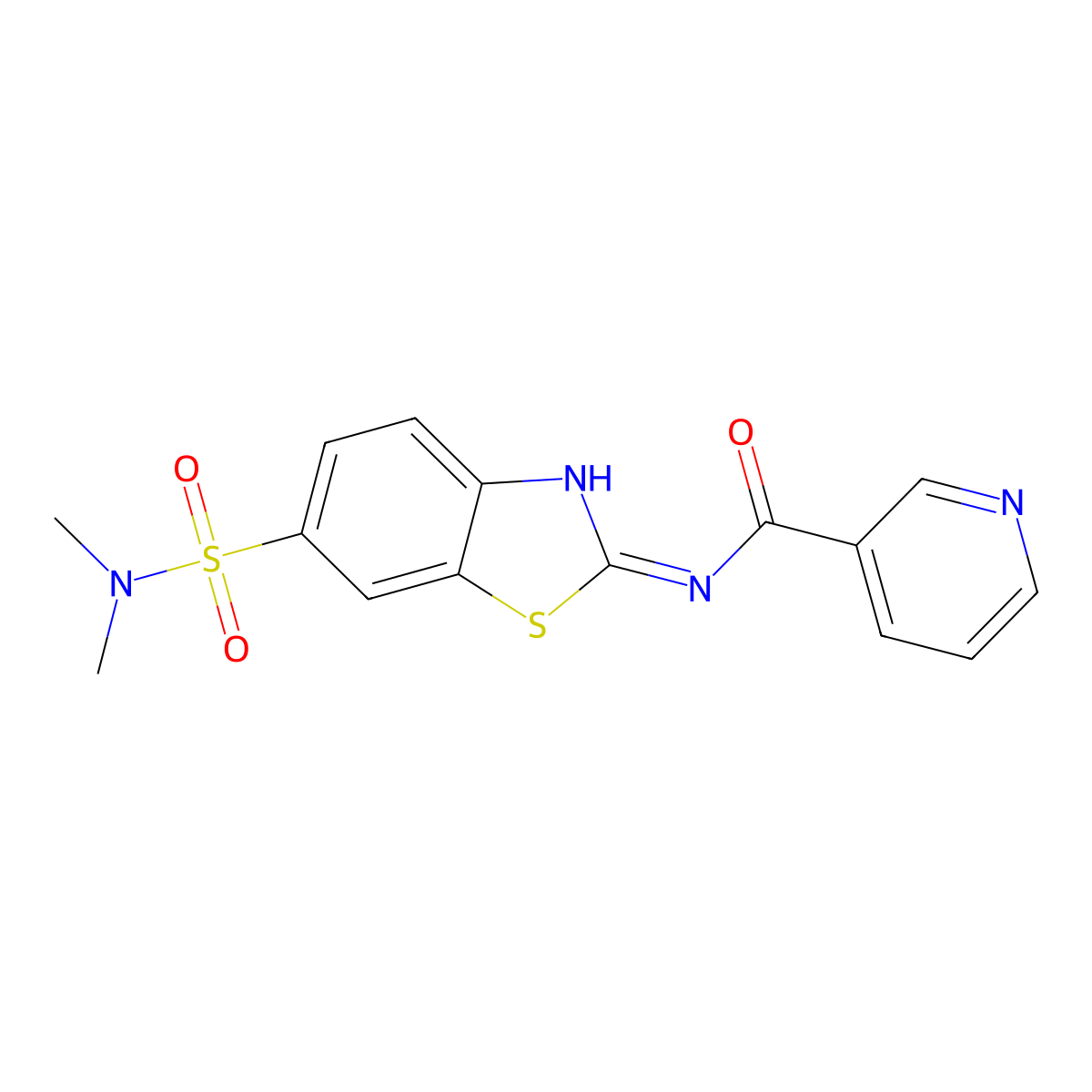 N-{6-[(dimethylamino)sulfonyl]-1,3-benzothiazol-2-yl}nicotinamide molecular structure, CAS 701945-74-6