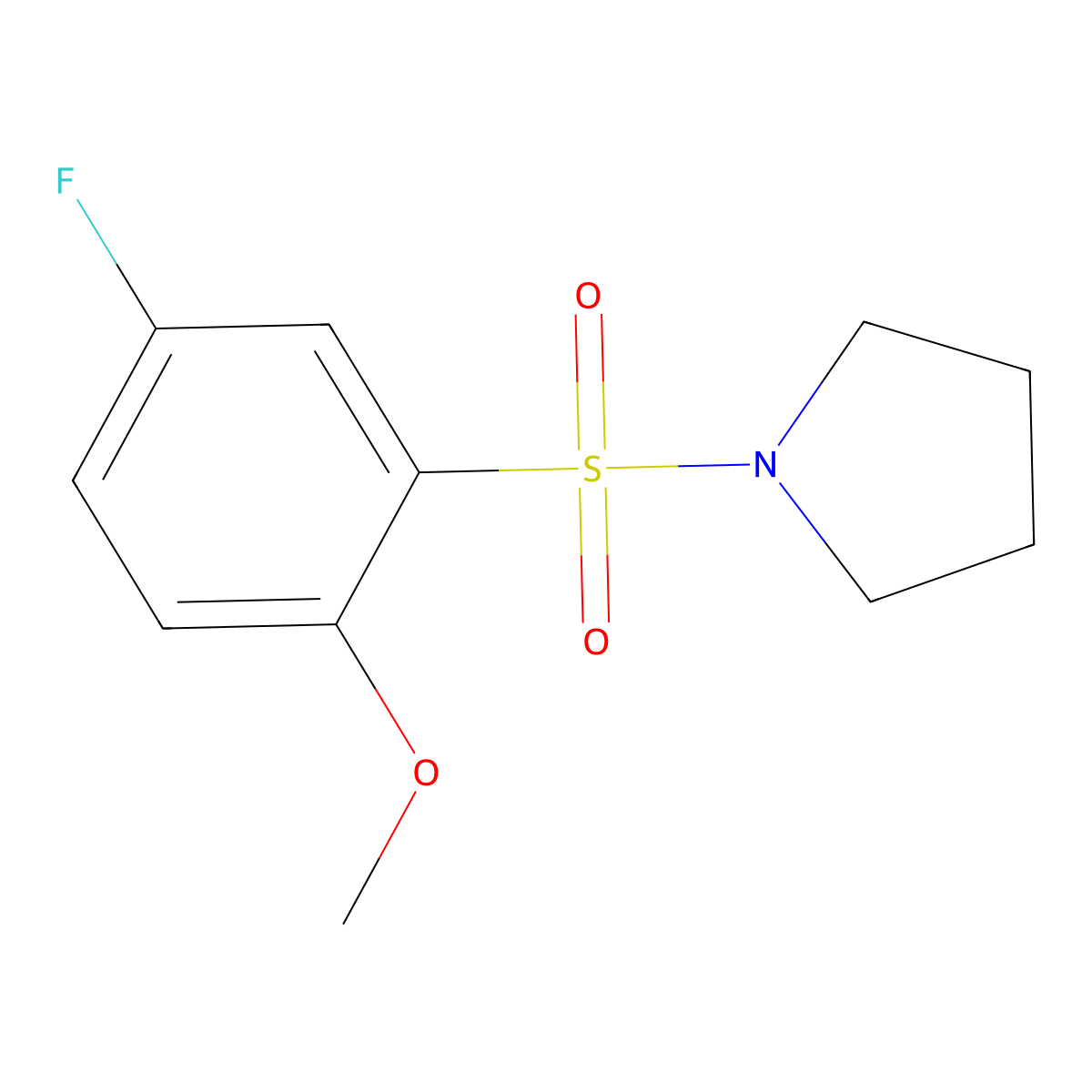 1-(5-Fluoro-2-methoxyphenyl)sulfonylpyrrolidine molecular structure, CAS 701945-81-5