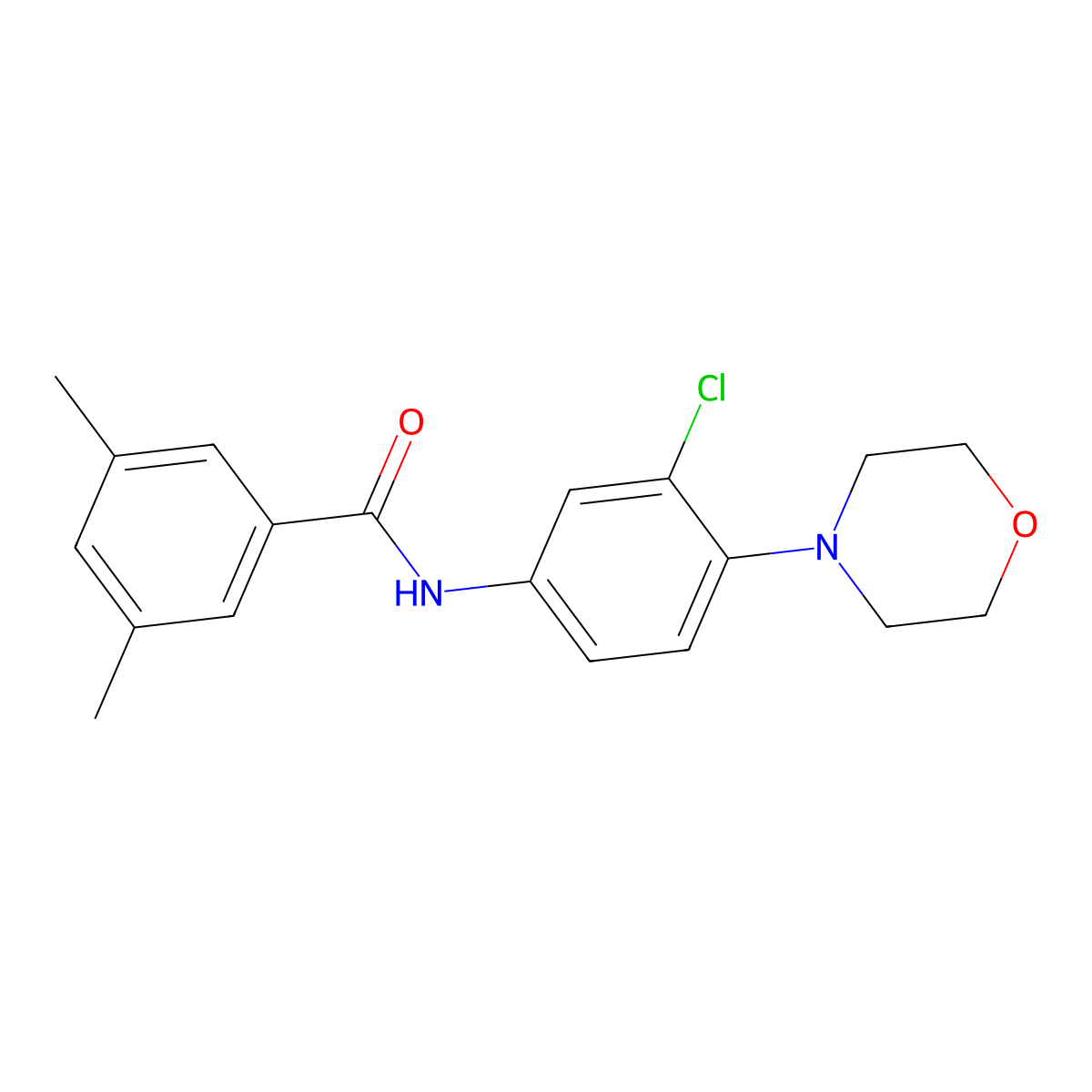 N-(3-chloro-4-morpholin-4-ylphenyl)-3,5-dimethylbenzamide molecular structure, CAS 701945-82-6